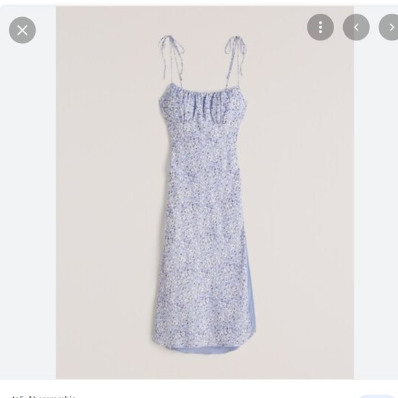 Abercrombie & Fitch Dresses & Skirts - Abercrombie & Fitch Faux Silk Tie-Strap Midi Dress
